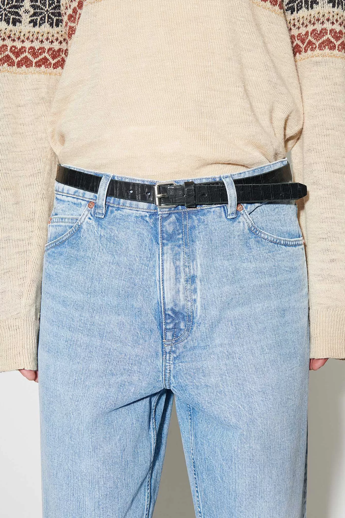3 Cm Baelte Laser Crack Sort Læder.^Our Legacy Best Sale