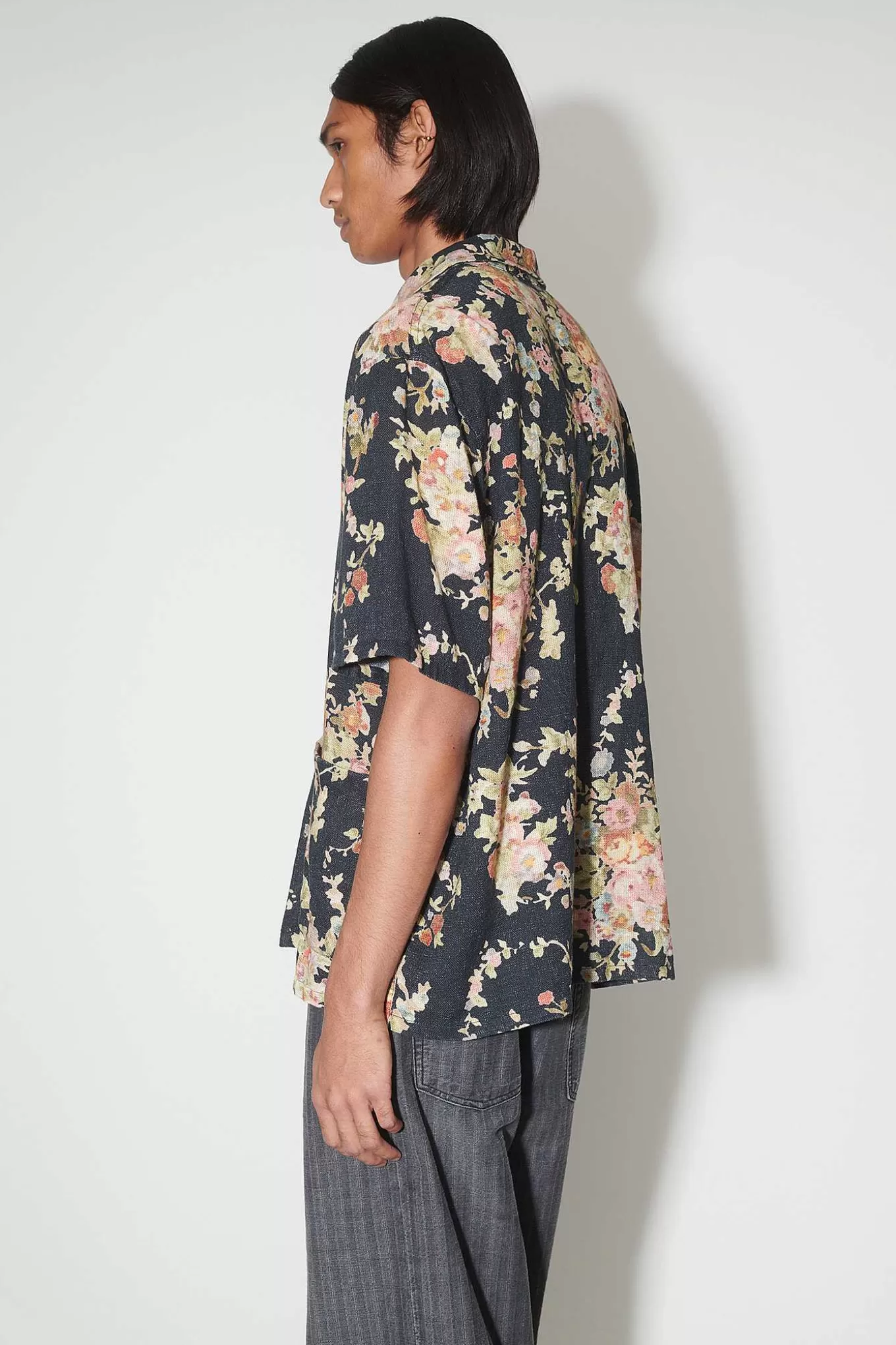 Aeldre Skjorte Kortaermet Sort Blomstertapet Print^Our Legacy Online