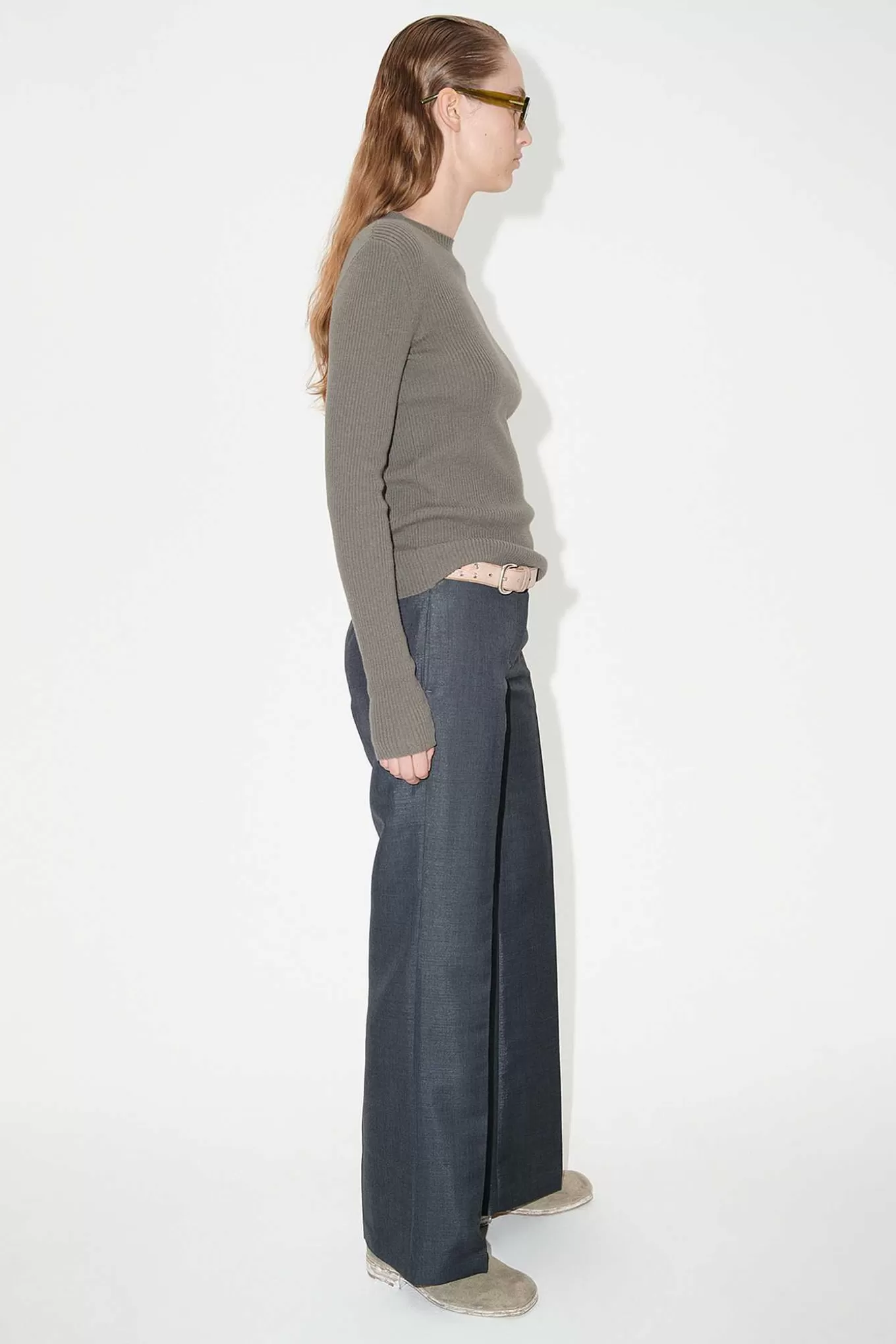 Kompakt Rundhals Mole Grey Super Wool^Our Legacy Fashion